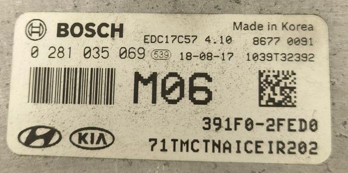 0281035069 391F0-2FED0 71TMCTNAICEIR202 10SW056340 10SW036343 EDC17C57 Hyundai Satafe 2.2D 2019 ATgearbox BENCH FULL.rar