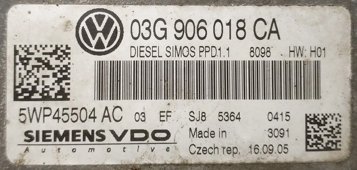 5WP45504AC 03G906018CA 9726 SN000F7500000 PPD1.1 VW Passat 2.0TDI ORI+noDPF noEGR FULL.rar