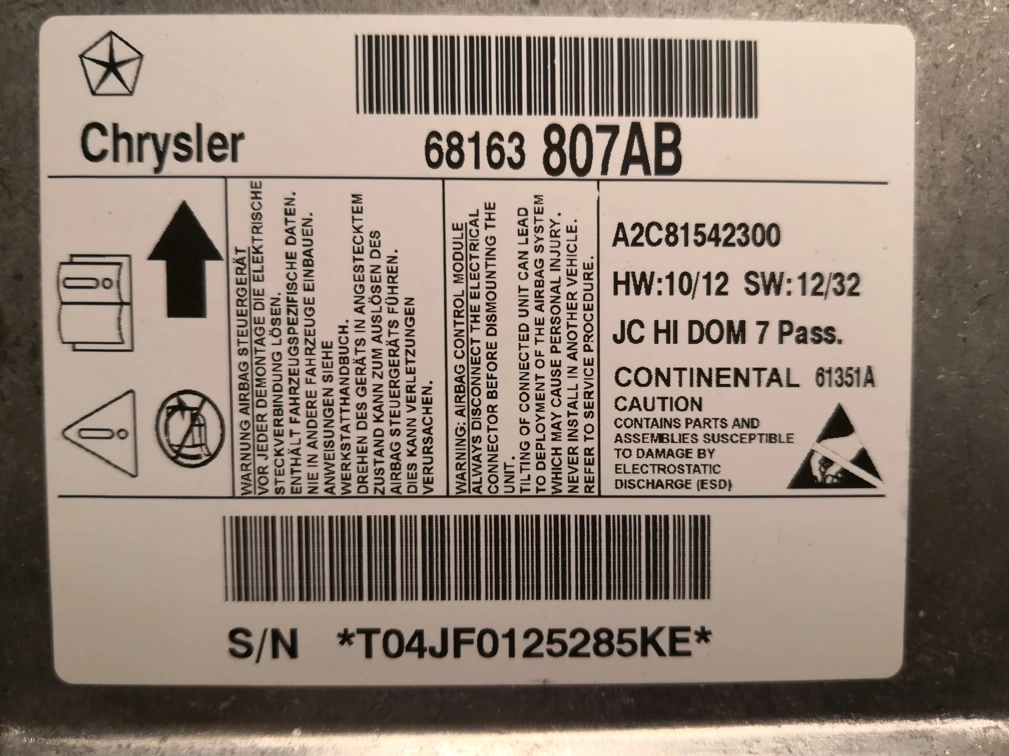 68163807AB Chrysler 95128 CRASH+CLEAR SRS.rar