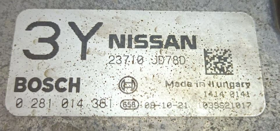 0281014361 23710-JD78D 1037394501 EDC16CP33 Nissan Qashkai 1.9DCI M9R  ORI+dpf egr lsu st1 BENCH FULL.rar