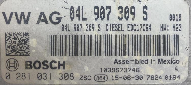 0281031308 04L907309S 10SW018711 EDC17C64 VW GOLF7 2.0TDI 2015Y ATgearbox BENCH FULL.rar