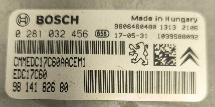 0281032456 9814182680 1037555072 10SW016307 EDC17C60 Citroen C3 1.6HDI BENCH FULL.rar