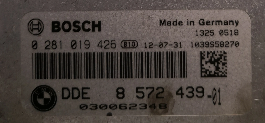 0281019426 8572439 1037525035 EDC17C41 BMW F01 3.0D 190kW 12y ATgearbox BENCH FULL.rar