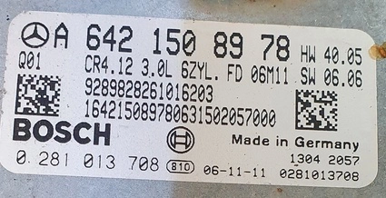 0281013708 A6421508978 CR4.12 HW40.05 SW06.06 EDC16CP31 MB CLS 320CDI ORI+noDPF FLEX BENCH FULL.rar