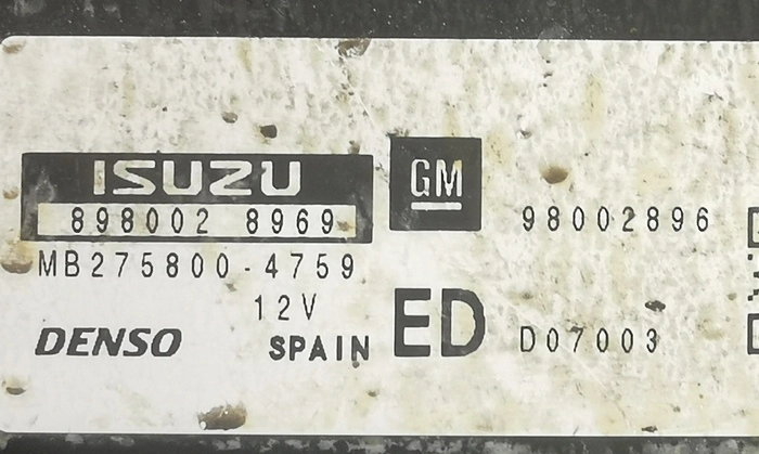 AT26NCLMP60R 98002896 MB275800-4759 898002 8969 DENSO Opel Meriva 1.7CDTI 92kW 2008 MTgearbox BENCH FULL.rar