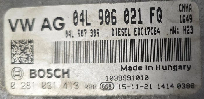 0281031413 04L906021FQ 04L907309 1649 10SW000865 EDC17C64 Audi CNHA ORI+noSCR BENCH FULL.rar