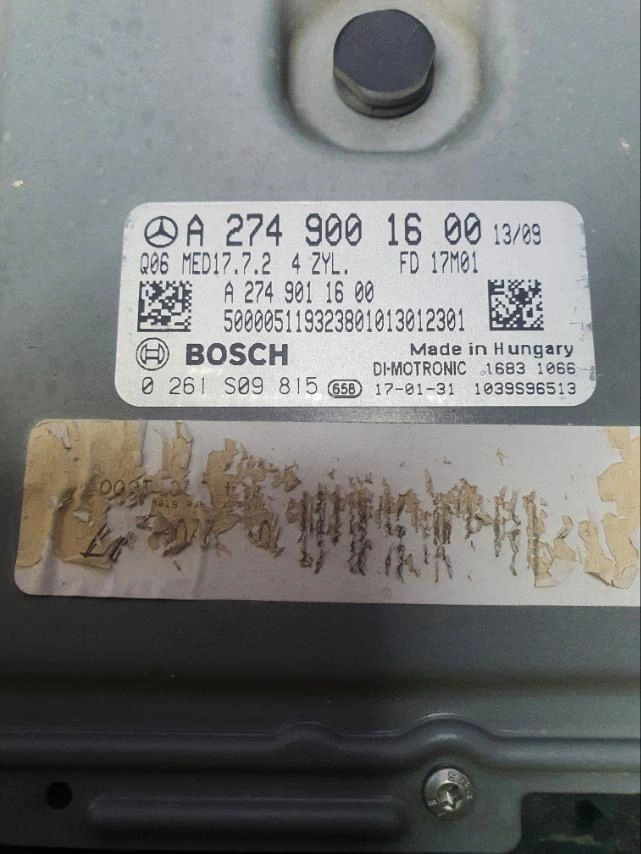 0261S09815 A2749001600 10SW028289 MED17.7.2 MB W205 2.0I PLAGIN HIBRID 2016Y-ATgearbox BENCH FULL.7z