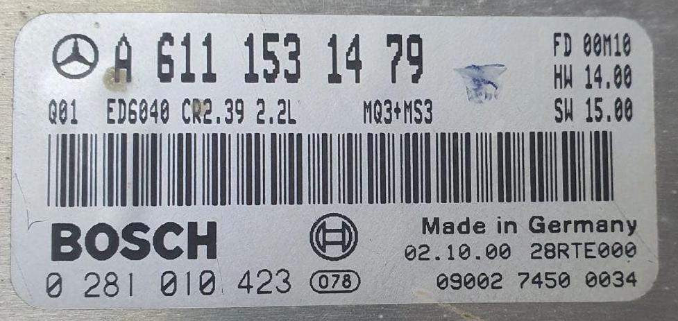 0281010423 A6111531479 1037351383 EDC15C6 CR2.39 MB SPRINTER 208 2.2CDI 2001y 29F800 95P08 MTgearbox ORI+tun st1 FULL.rar