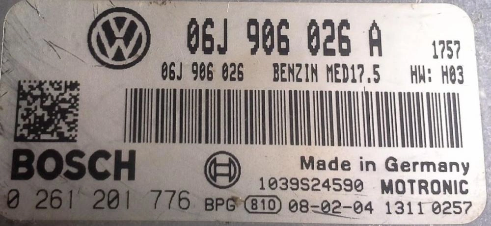 0261201776 06J906026A 1037391698 MED17.5 VW PASSAT B6 1.8TSI 2008Y ATgearbox BOOT FULL.rar