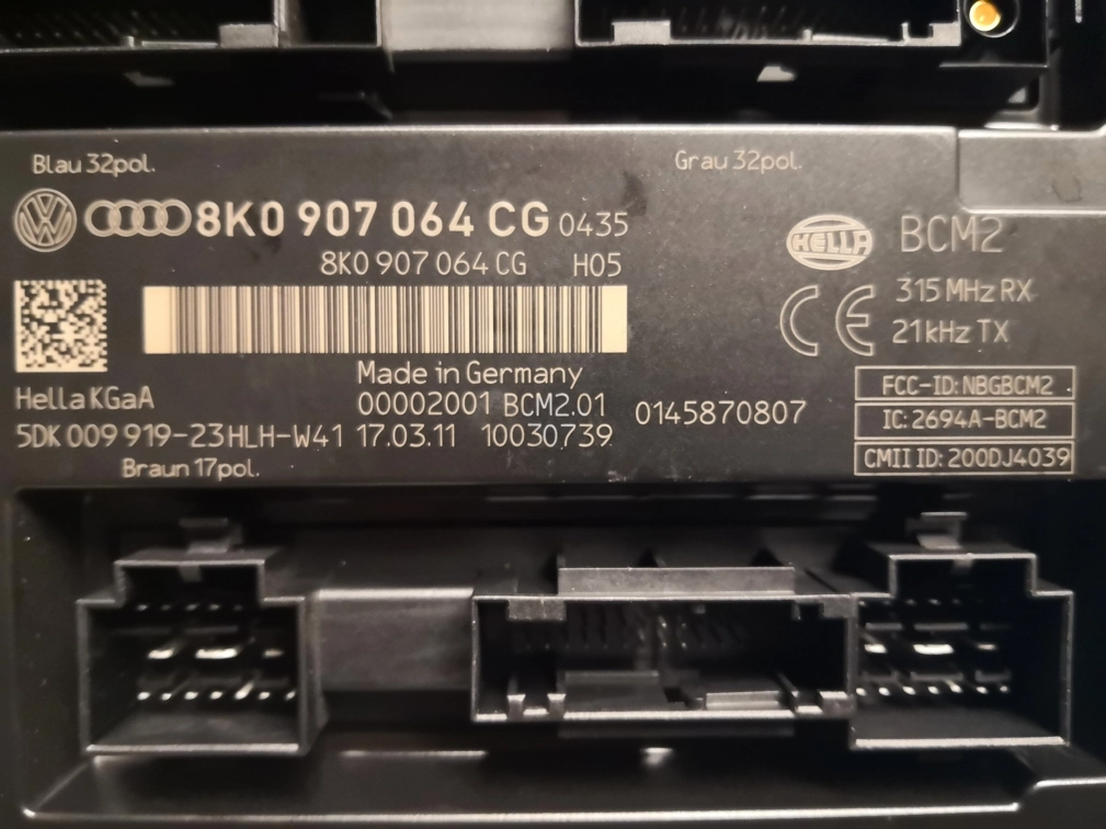 8K0907064CG 0435 BCM2 Audi A4 2.0TFSI 155KW ATgearbox 70F3634 FULL.rar