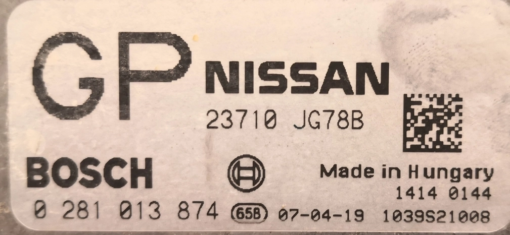 0281013874 23710-JG78B 1037387003 EDC16CP33 Nissan Xtrail 2.0D 2008 110kW MTgearbox BDM FULL.rar