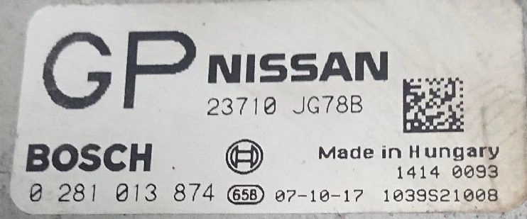 0281013874 23710-JG78B 1037395277 EDC16CP33 Nissan Xtrail 2.0DCI 2008 MTgearbox ORI+noDPF BENCH FULL.rar