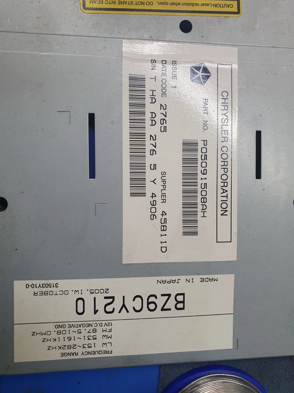 P05091508AH BZ9CY210 NAVI JEEP GRAND CHEROKEE 2005Y CODE 1532 24C256 FLASH.rar