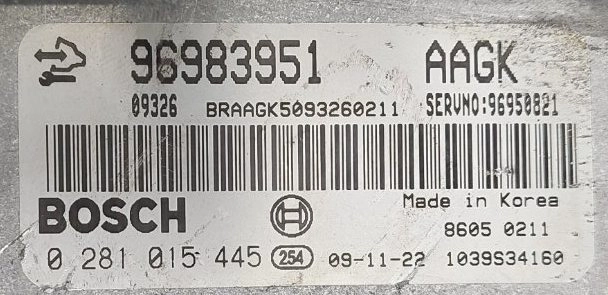 0281015445 96983951 1037500646 EDC16C39 Chevrolet Cruize 2.0CDTI 110kW BENCH FULL.rar
