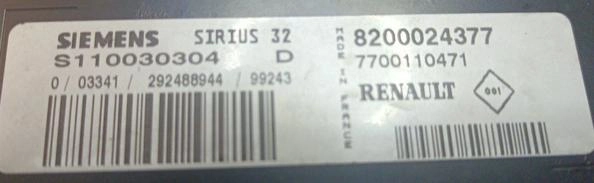 8200024377 7700110471 S110030304D SIRIUS32 Renault Clio 1.4 MTgearbox AC FLASH.rar