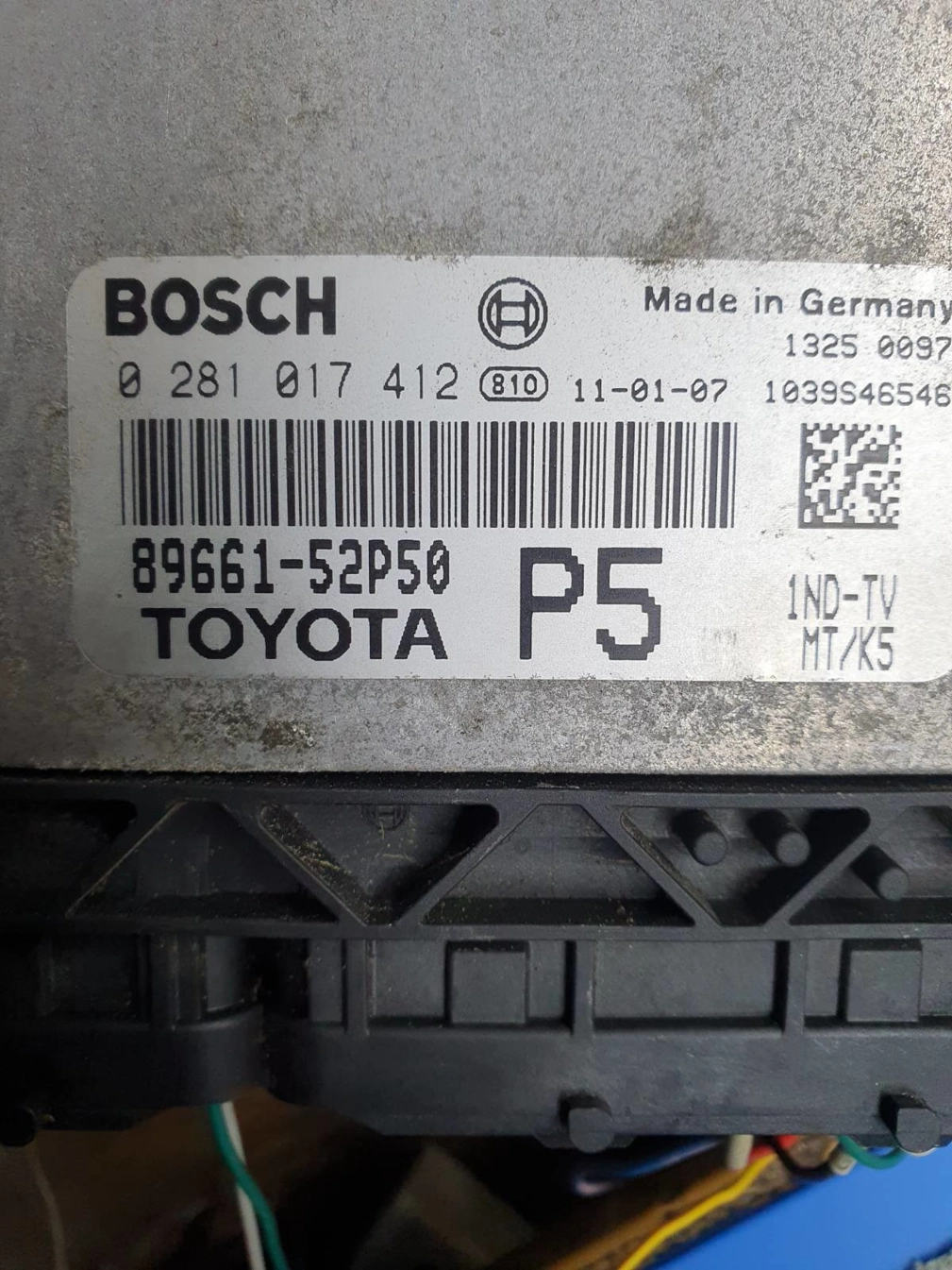0280017412 89661-52P50 1037530848 EDC17CP37 TOYOTA COROLLA VERSO 1.4D4D 2011Y MTgearbox BENCH FULL.7z