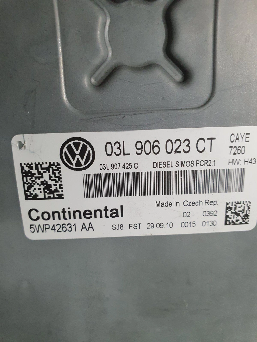 5WP42631AA 03L906023CT 03L907425C 7260 PCR2.1 VW CADDY 1.6TDI 55kWt CAYE MTgearbox OBD.7z