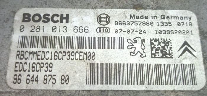 0281013666 9664487580 9663757980 1037386099 EDC16CP39 Mitcubishy Outlander 2.2D BENCH FULL.rar