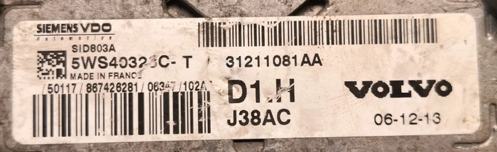 5WS40328C-T 31211081AA VO40040000000 SID803A Volvo V50 2.0d 100kW 2007 MTgearbox ORI+noDPF noEGR XPROG BDM FULL.rar