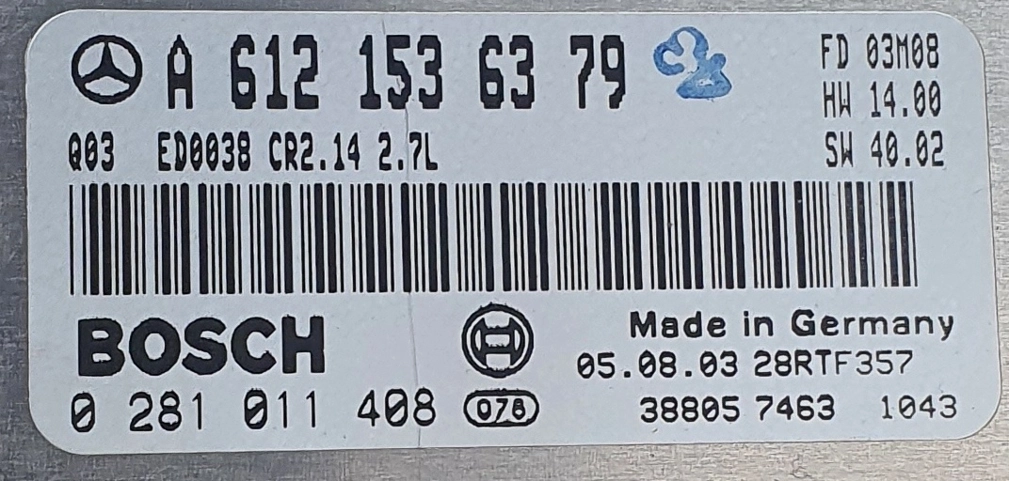 0281011408 A6121536379 CR2.14 1037365120 EDC15C6 MB ML270CDI ATgearbox FULL.rar