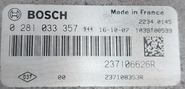 0281033357 237106626R 237108353R 011008 10SW011008 EDC17C84 Renault Trafic 1.6DCI MTgearbox BENCH FULL.rar