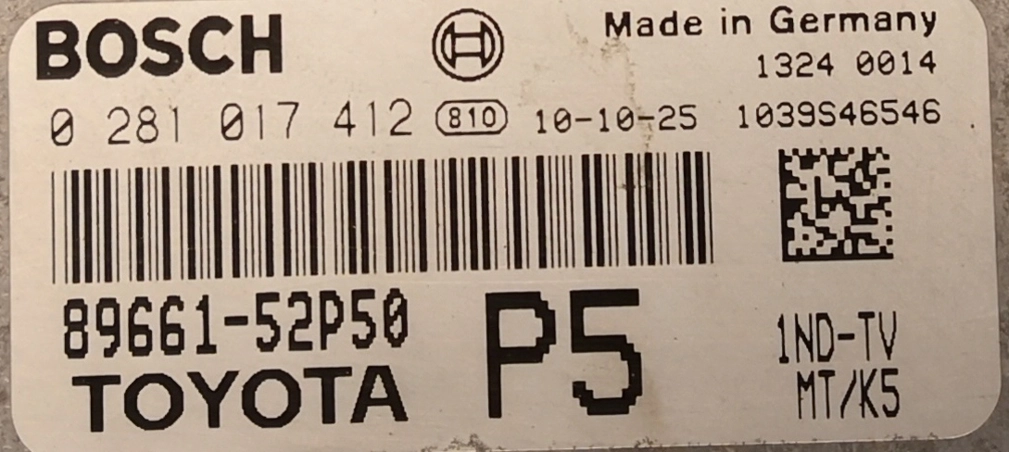 0281017412 89661-52P50 1037513527 EDC17CP07 Toyota Verso S 1.4d 2011y FULL.rar