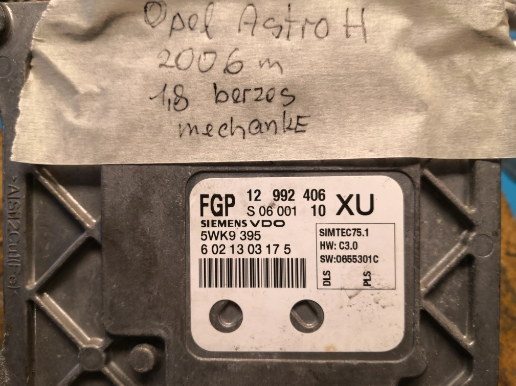 5WK9395 12992406XU 0655301C 6021303175 SIMTEC75.1 Opel Astra H 2006y 1.8i MTgearbox PIN FULL.rar