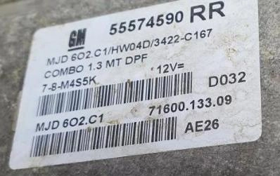 55574590RR MJD6O2.C1 HW04D 3422-C167 OPEL COMBO 1.3DTJ 2003Y PIN3839 MTgearbox IOterm FULL.rar