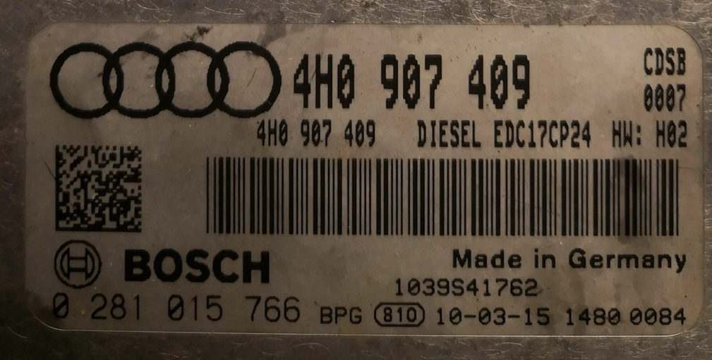 0281015766 4H0907409 1037511925 EDC17CP24 Audi A8 4.2D master ecu BOOT FULL.rar