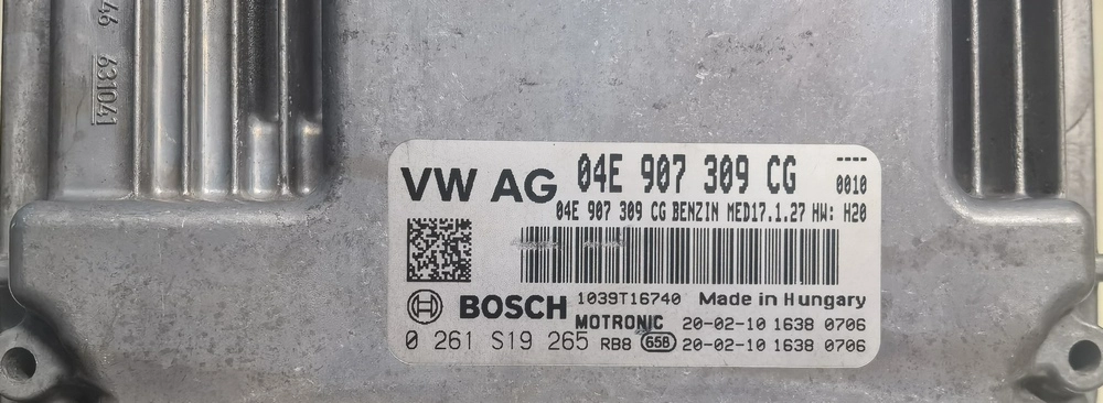 0261S19265 04E907309CG 10SW018713 MED17.1.27 VW PASSAT 1.4TFSI without WEBASTO BENCH FULL.rar