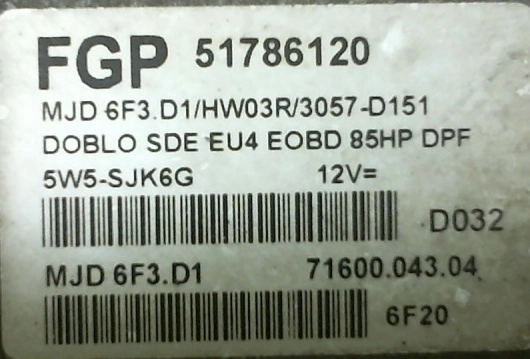 51786120 MJD6F3.D1 HW03R 3057-D151 3057D151 Fiat Doblo 1.5JTD 85hp BDM FULL.rar