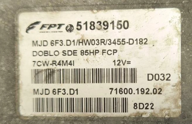 51839150 MJD 6F3.D1 HW03R 3455-D182 Fiat Doblo 1.3JTD MTgearbox ORI+IMMOOFF VIRGIN IOterminal FULL.rar