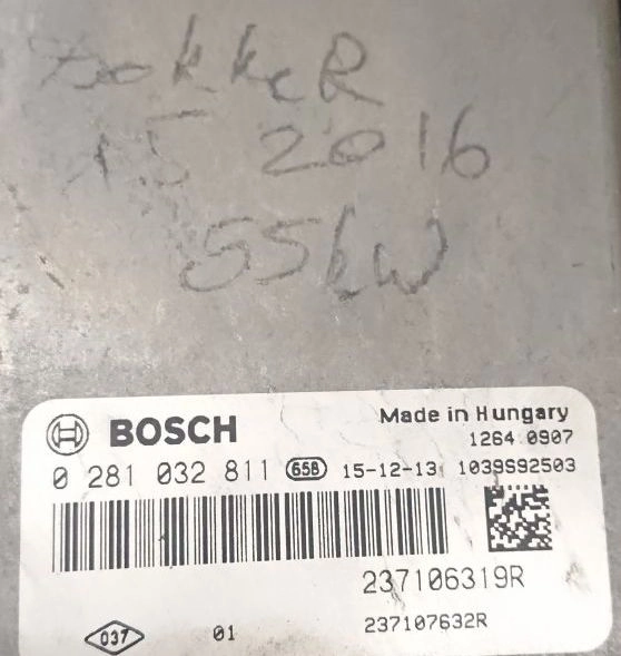 0281032811 237106319R 10SW020220 020220 EDC17C84 Dacia Dokker 1.5DCI 55kW 2016 MTgearbox BENCH FULL.rar