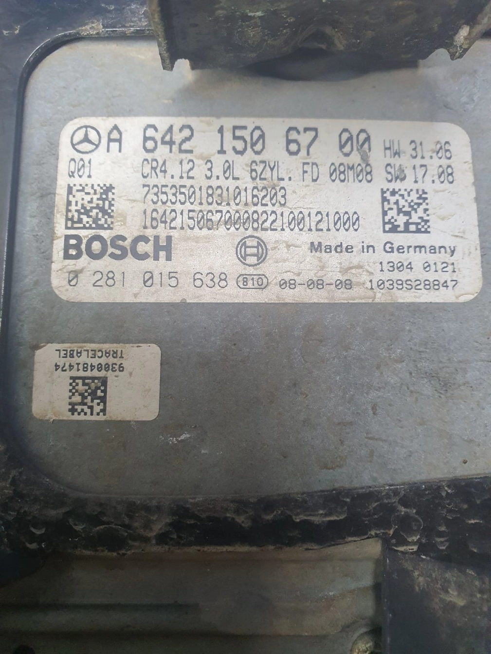 0281015638 A6421506700 1037393878 HW31.06 SW17.08 CR4.12 EDC16CP31 MB GL320 W164 3.0CDI 155KW 2008Y ATgearbox BENCH FULL.7z
