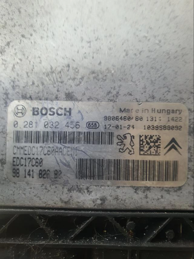 0281032456 9814182680 10SW040054 EDC17C60 CITROEN JUMPY 1.6D 2017Y MTgearbox BENCH FULL.7z