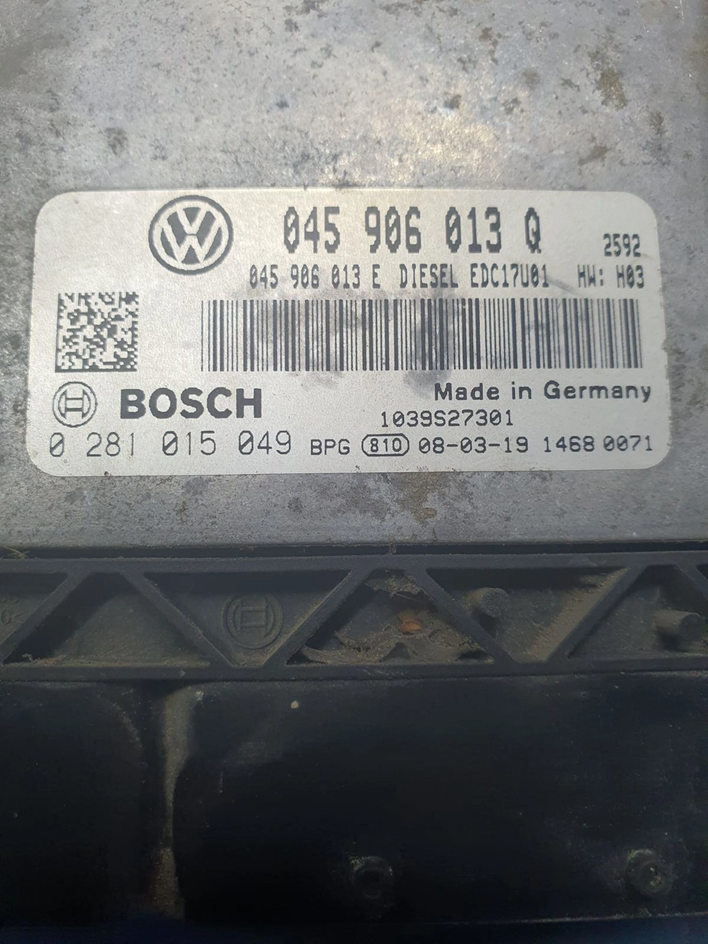 0281015049 045906013Q 1037394925 EDC17U01 SKODA FABIA 1.4TDI 2010 MTgearbox BENCH FULL.rar