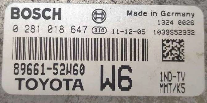 0281018647 89661-52W60 021404 10SW021404 EDC17CP07 Toyota Verso 1.4D 2012 MTAgearbox BENCH FULL.rar