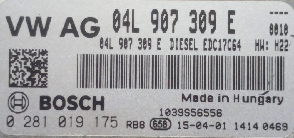 0281019175 04L907309E 1037547345 EDC17C64 SEAT LEON 1.6TDI 2015Y MTgearbox BENCH FULL.rar
