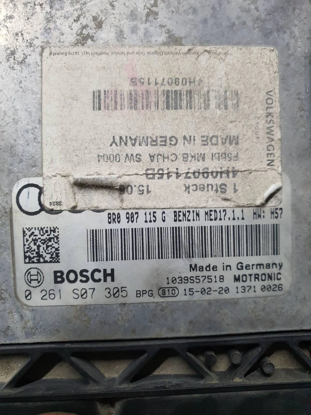 0261S07305 8R0907115G 1037535791 HW H57 MED17.1.1 AUDI A8 2.0 FSI HYBRID 2014Y ATgearbox BENCH FULL.7z